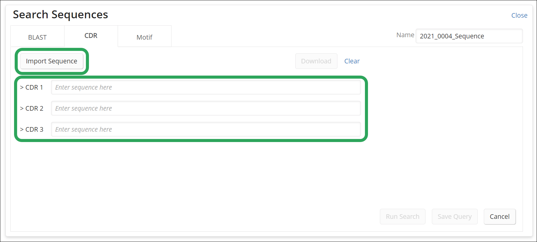STNext-CDR-Search-ImportSequenceButtonAndFields.png